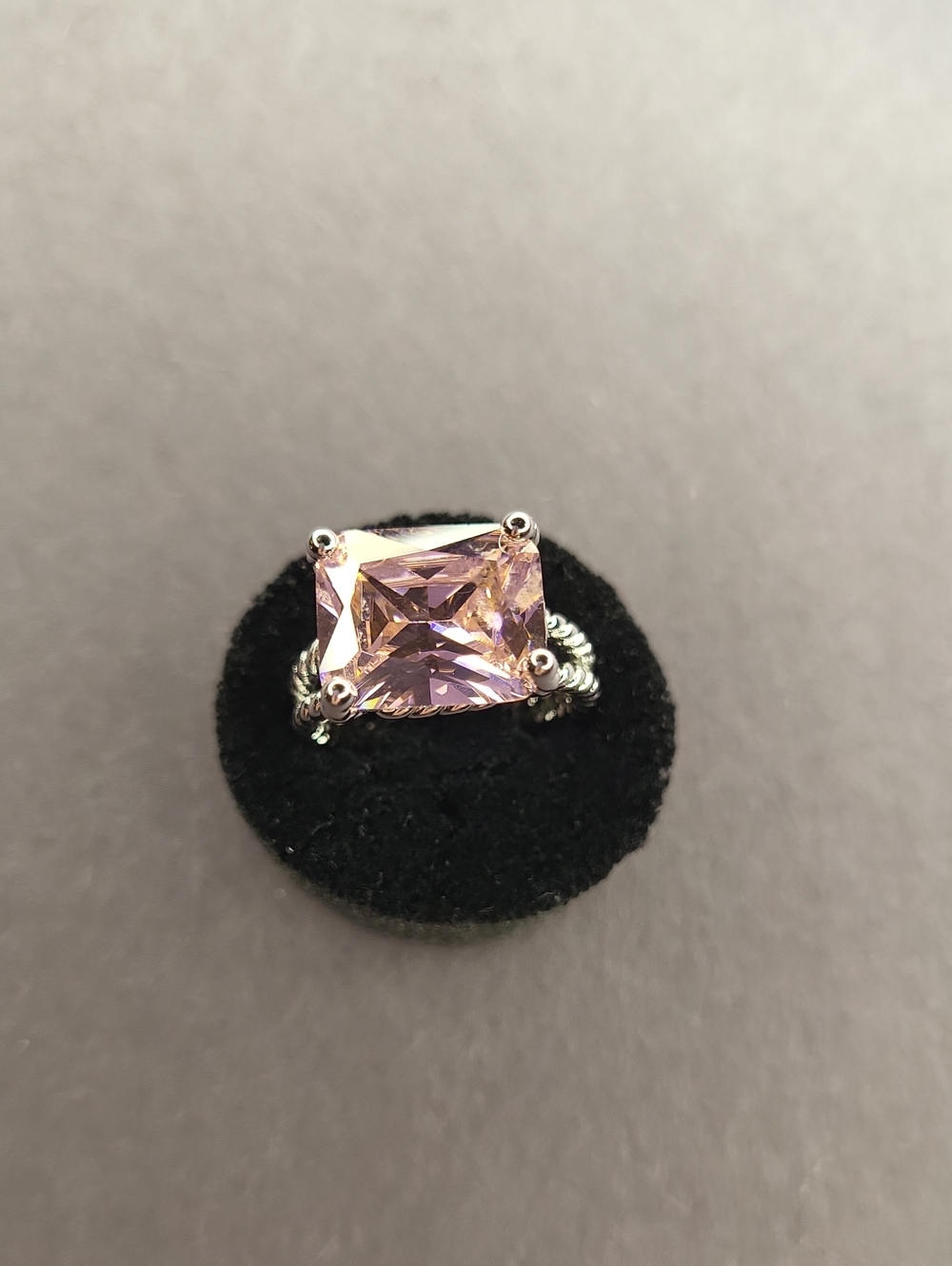 Square Cut Pink Gemstone Ring